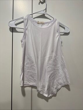 Girls' White Scoop Neck Tank Top